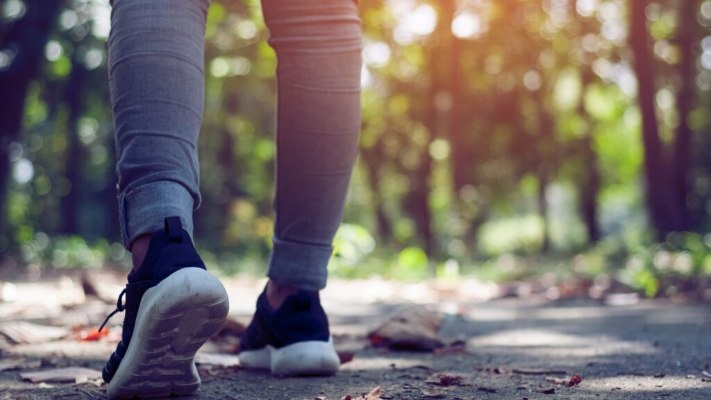 Blog 6 Woman walking outdoors in a calm, unhurried way